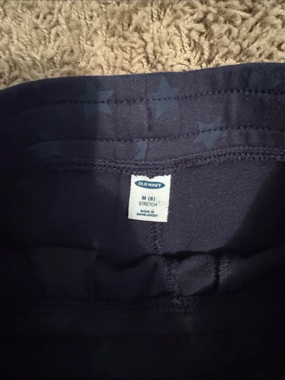 Old Navy Boys Navy Star Print Knit Shorts